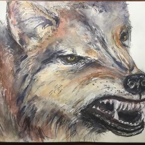 Wolf watercolor painting