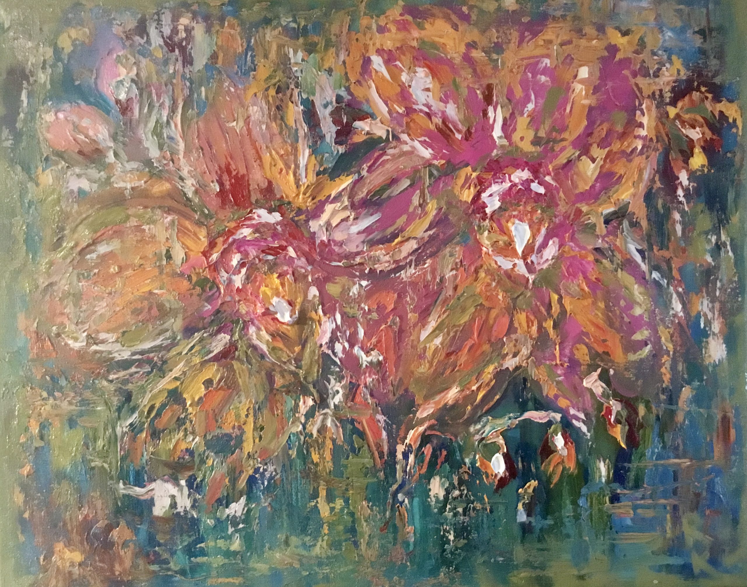 Orchids oil painting