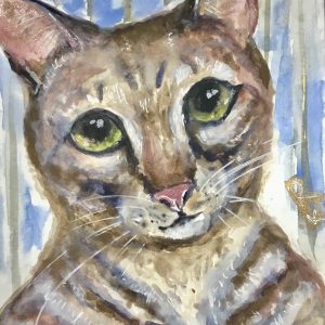 Cat original watercolor
