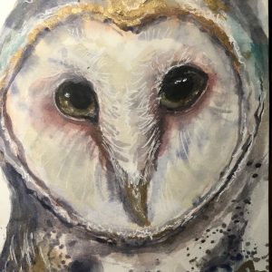 Owl original watercolor