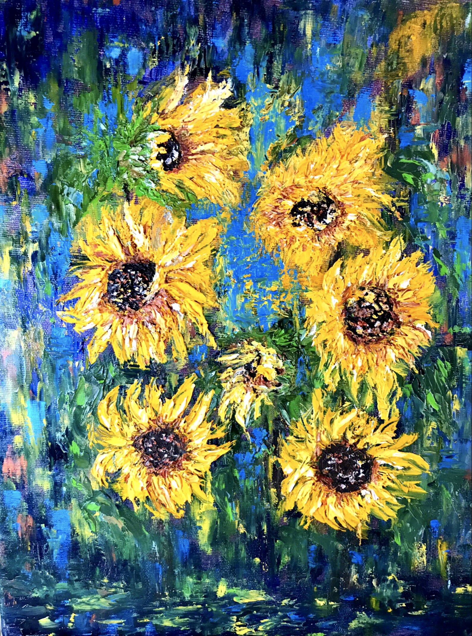 Sunflowers oil painting