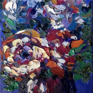 Colourful flowers aceo oil painting