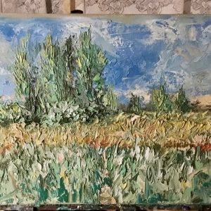 Wheat fields original oil painting