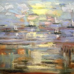 Abstract landscape pastel painting