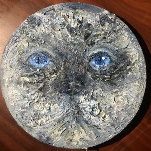 Himalayan cat oil painting on round canvas