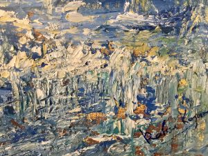 Semi abstract seascape original textured oil painting for sale