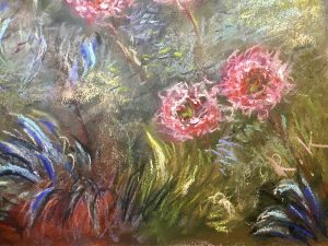 Floral garden soft pastel painting 