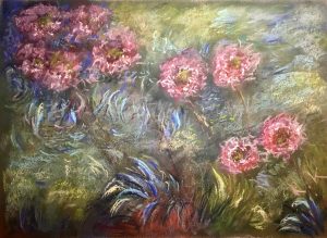 Floral garden soft pastel painting 