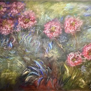Floral garden soft pastel painting