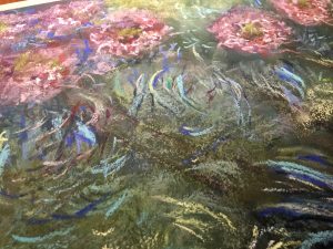 Floral garden soft pastel painting 
