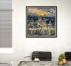 Semi abstract seascape original textured oil painting for sale