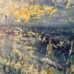 Semi abstract seascape original textured oil painting for sale
