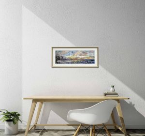 Set of 2 original panoramic abstract watercolor wall art