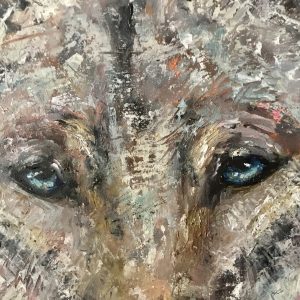 Wolf original oil painting on canvas for sale
