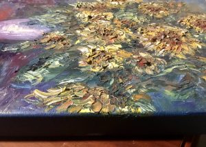 Sunflowers in a vase original oil painting 