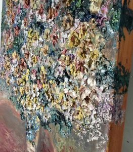 Colourful bouquet of flowers in a vase,original oil impasto textured painting on 3 d canvas.
One of a kind painting.
Size 40/50 sm ,15.7/19.6 inches.
Framing not needed,painted by all sides.