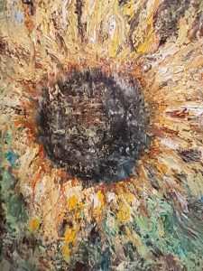 Sunflowers large canvas oil painting 