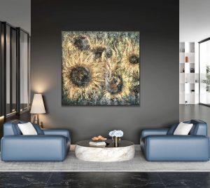 Sunflowers large canvas oil painting 