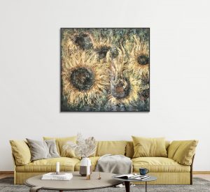 Sunflowers large canvas oil painting 