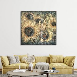 Sunflowers large canvas oil painting