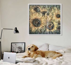 Sunflowers large canvas oil painting 