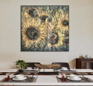 Sunflowers large canvas oil painting 