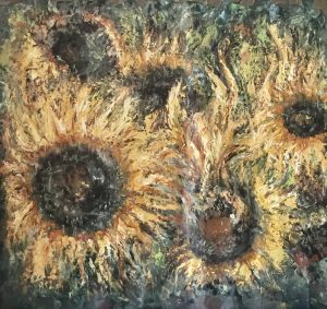 Sunflowers large canvas oil painting 