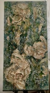 White magnolias original oil painting