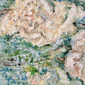 White magnolias original oil painting 