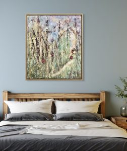 Strawberry forest original oil painting large canvas