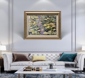 Lillies pond original oil painting on canvas