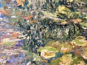 Lillies pond original oil painting on canvas