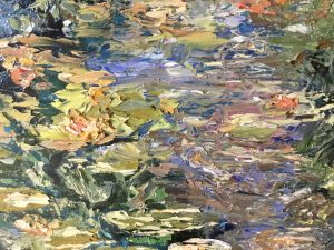 Lillies pond original oil painting on canvas
