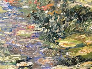 Lillies pond original oil painting on canvas