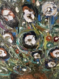 Floral fantasy original oil painting on large canvas