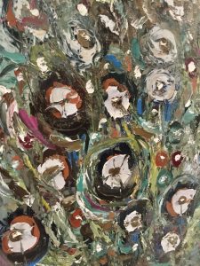 Floral fantasy original oil painting on large canvas