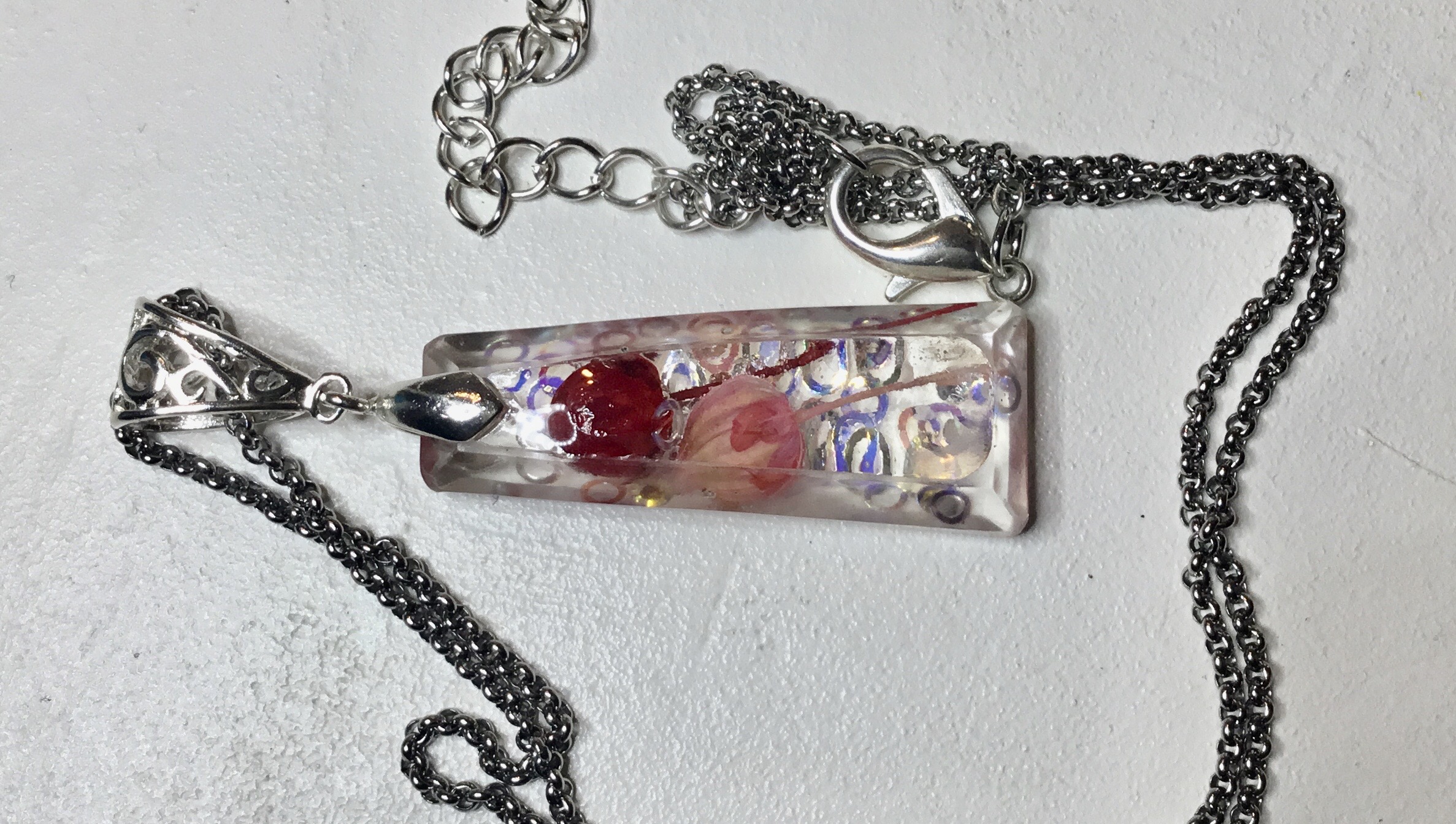 Linen pendant necklaces