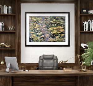 Lillies pond original oil painting on canvas