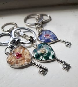 Floral keychains set