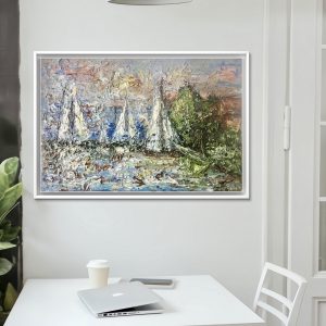 Boats on the lake oil painting Boats on the lake oil painting