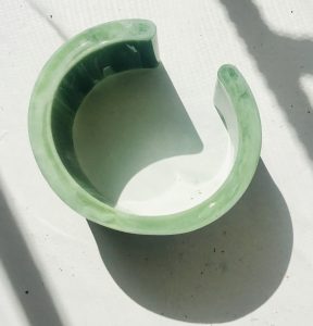 Set of 2 resin cuff bracelets,blue & green bracelets,watercolor effect resin bangles,unique handmade bracelets gifts for her, women jewelry.