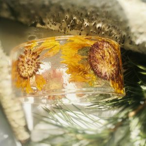 Sunflowers bracelet,resin bangle ,women jewellery
