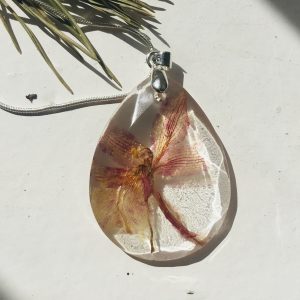 Real dry Orchid flower necklace for sale online
