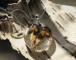 Violet flower’s necklace,unique handmade gifts,women jewellery 
