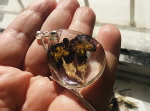 Violet flower’s necklace,unique handmade gifts,women jewellery 