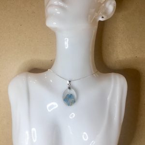 Set of 2 blue flowers floral resin jewellery