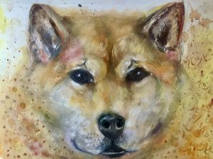 Shiba Inu painting 