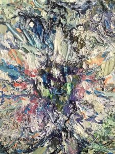 Blue orchids abstract painting 