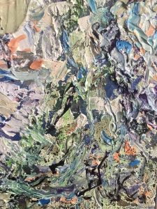 Blue orchids abstract painting 