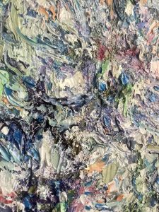 Blue orchids abstract painting 